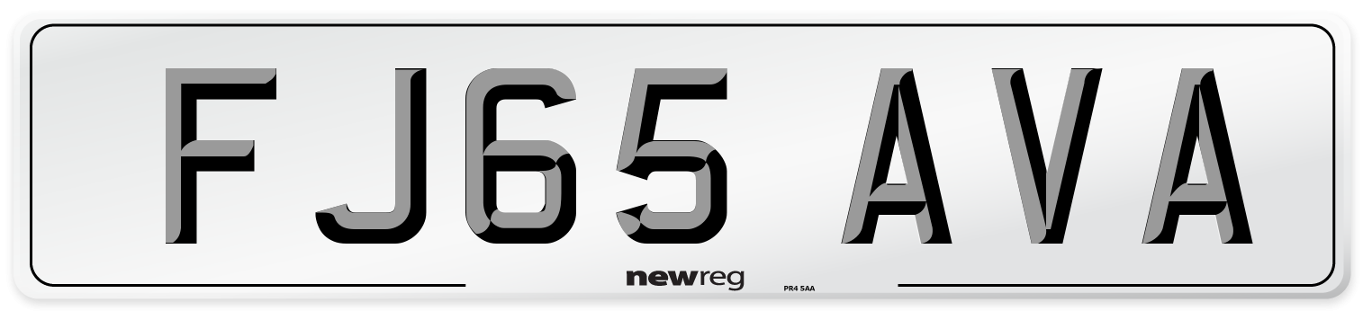 FJ65 AVA Number Plate from New Reg